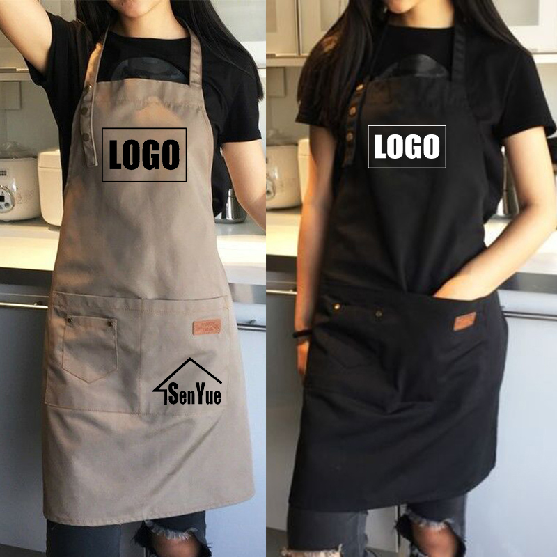 Embroidery Apron - Custom Brand LOGO Fashion Kitchen Aprons