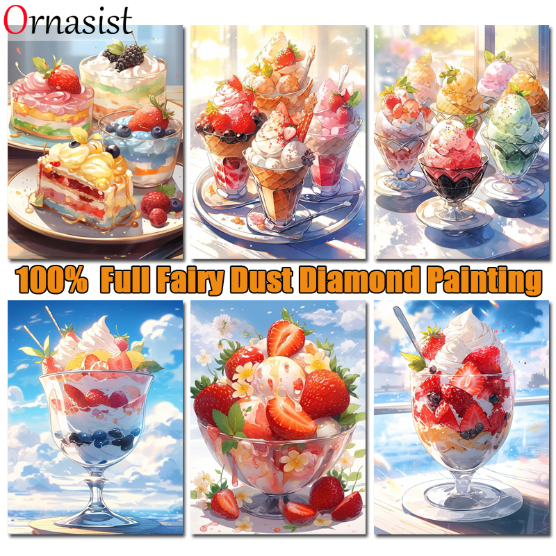 Embroidery Cream - Cartoon Food Full Crystal Diamond Painting