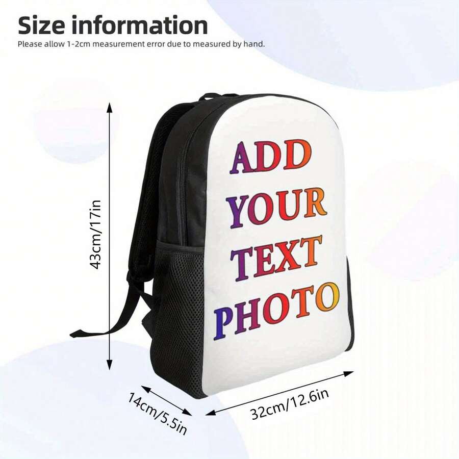 Embroidery Letter - Customizable Photo Backpack For Adults, Large