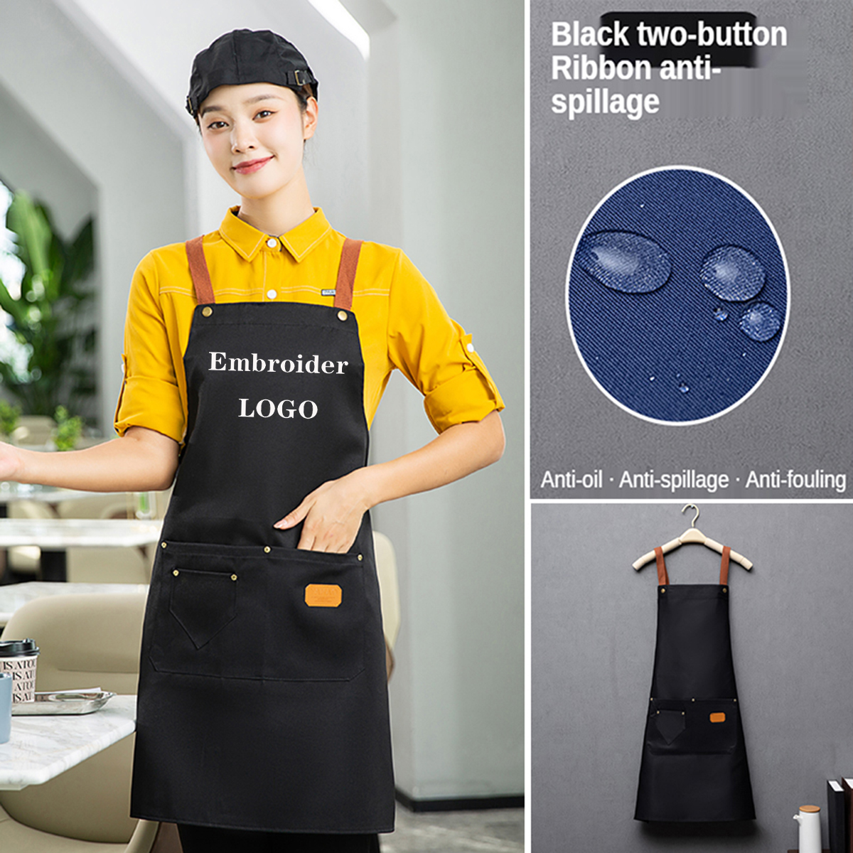 Embroidery Apron - Customized Embroidery Print Brand Logo Signature