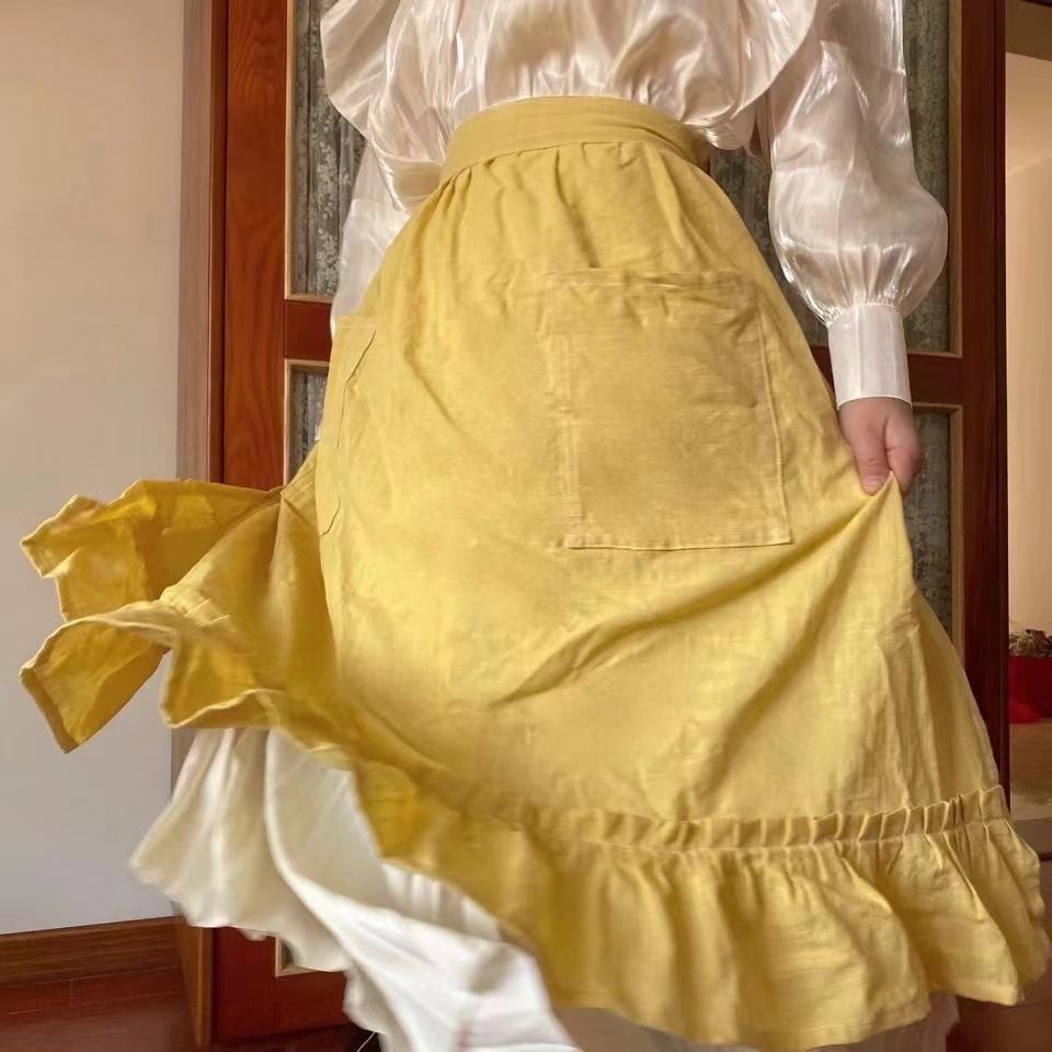 Embroidery Apron - Korean Version Cotton and Linen Fishtail