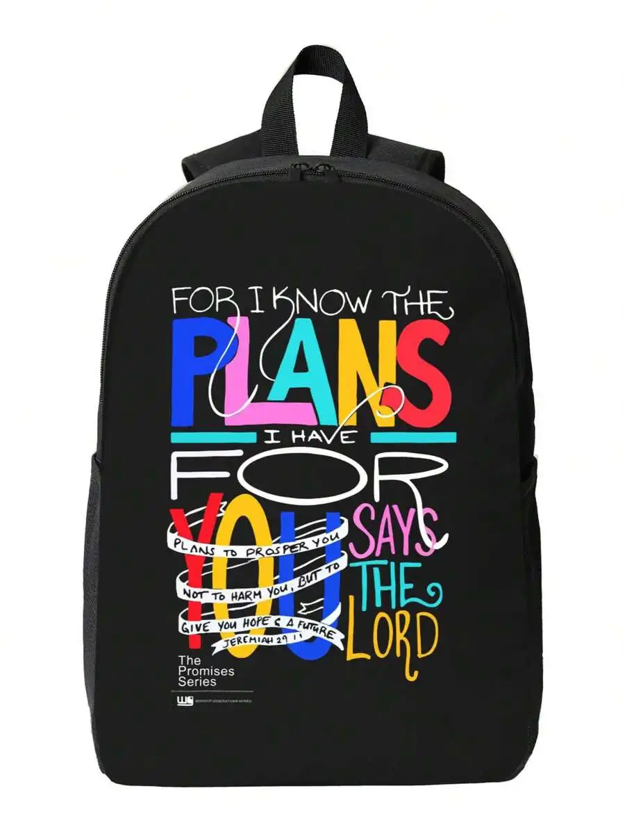 Embroidery Letter - Waterproof Laptop Backpack Large Capacity Anti-Theft