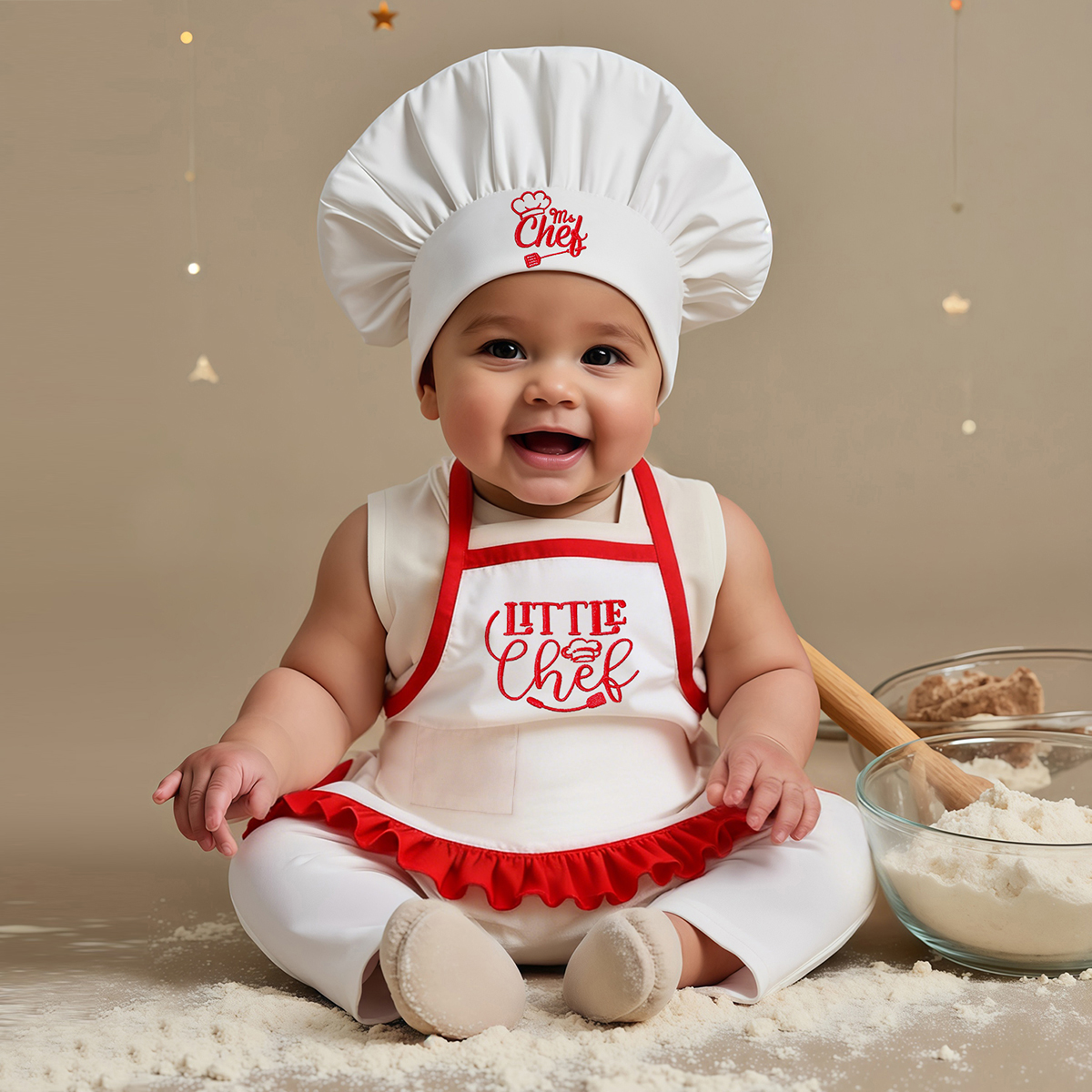 Embroidery Apron - Ylsteed 2Pcs Newborn Embroidered Photography Clothes