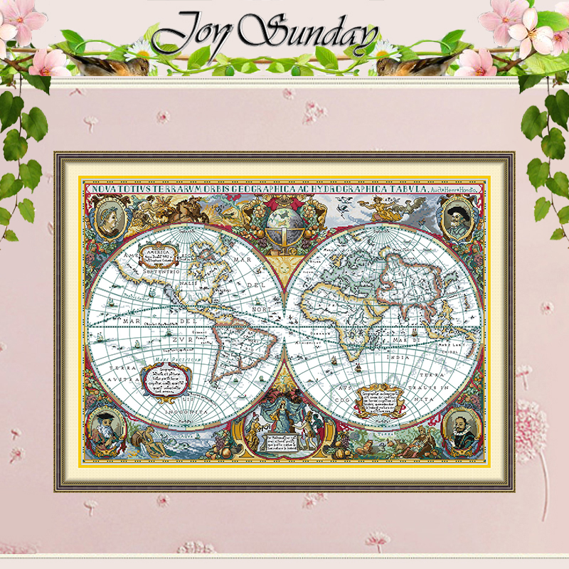 Embroidery X Stitch - World Map Patterns Counted Cross Stitch