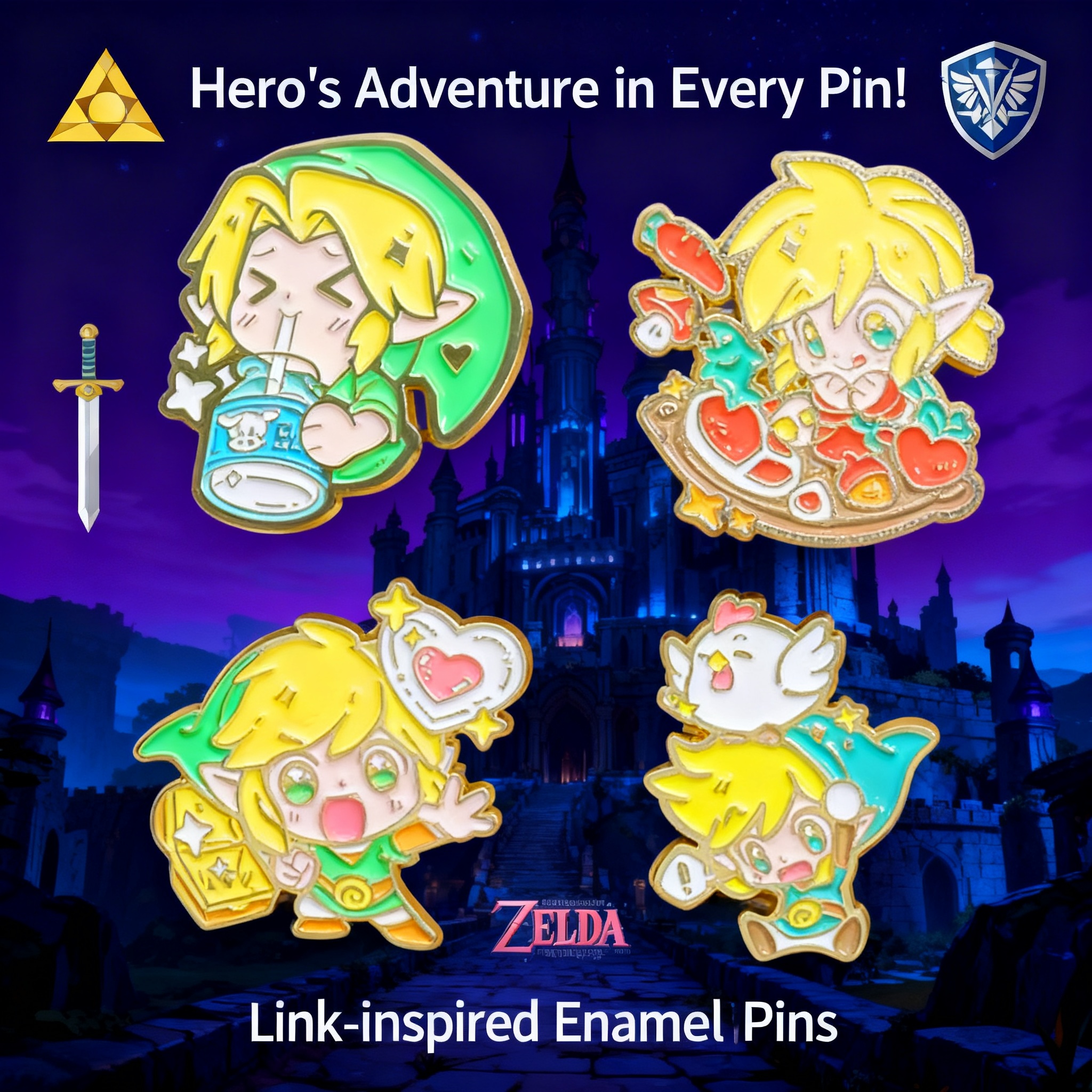 Embroidery Textile - Adventure Game Badges Enamel Pin Brooches