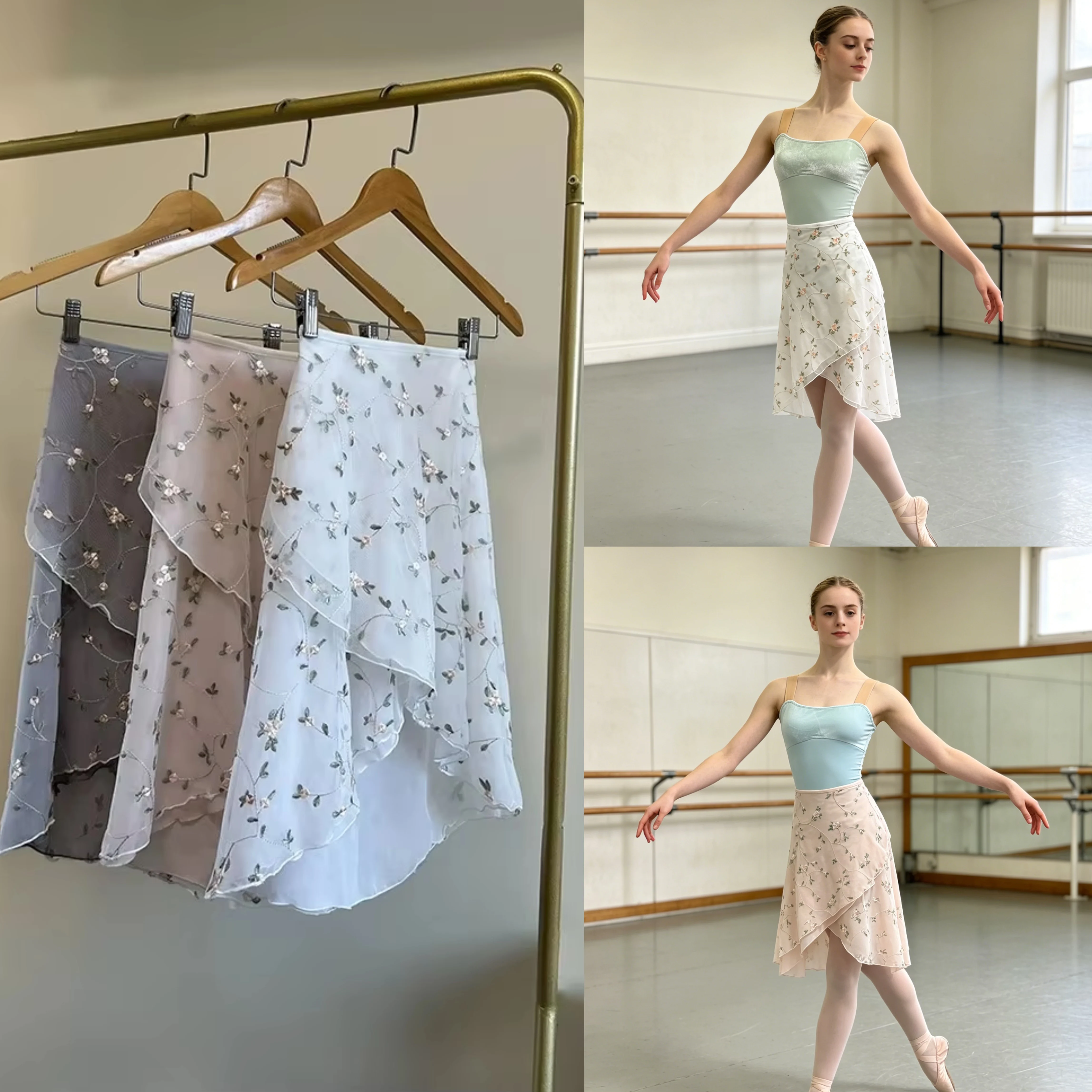 Embroidery Apron - Ballet Dance Skirt Women High Quality
