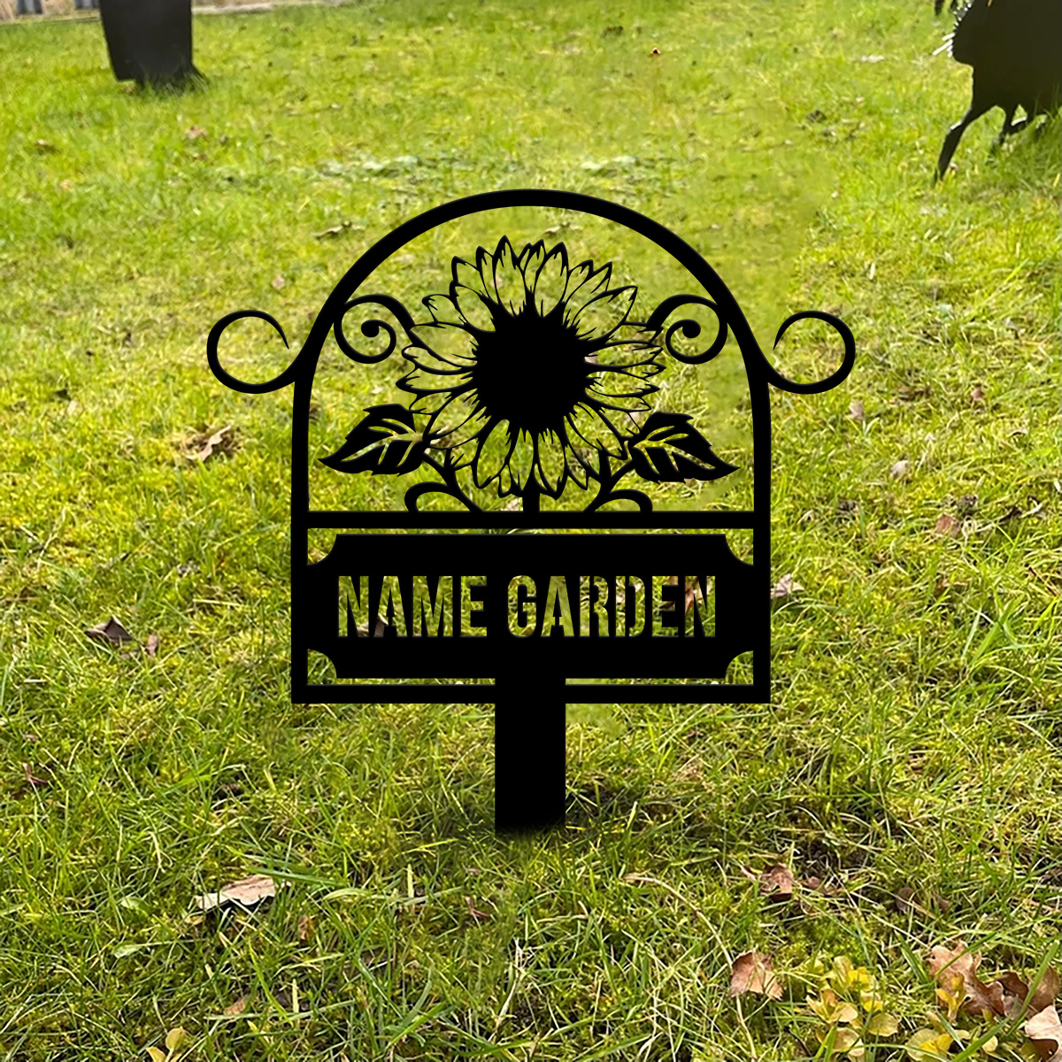 Embroidery Garden - Custom Metal Garden Sign, SunFlower Sign