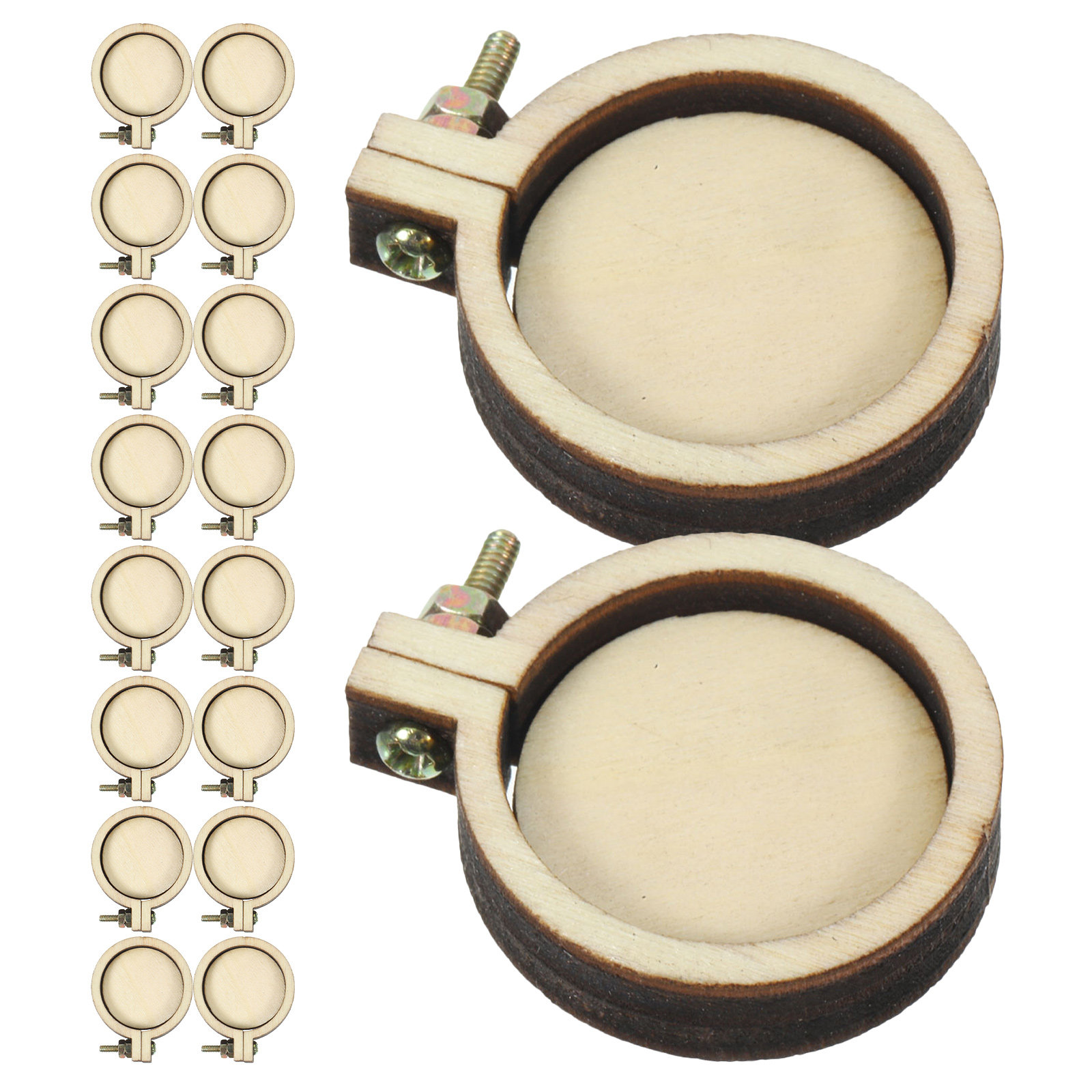 Embroidery Frame - 18Pcs Mini Wood Embroidery Hoop Pendant