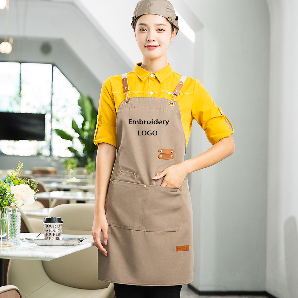 Embroidery Apron - Customizable Embroidered Printed Logo Chef Apron