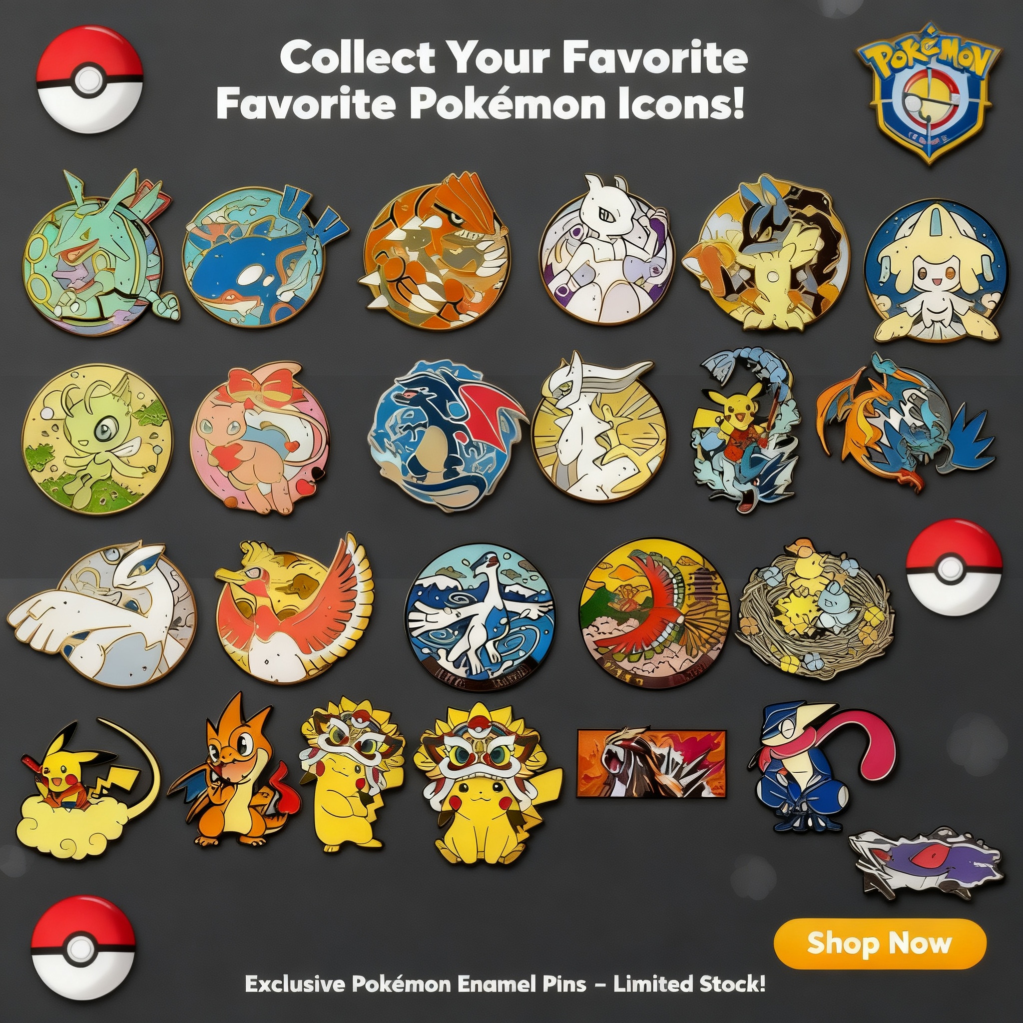 Embroidery Textile - Japanese Anime Cute Pokemon Pin Badge