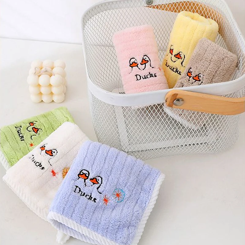 Embroidery Towel - 5pcs Set Baby Towel Coral Velvet