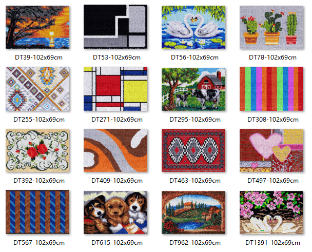 Embroidery Cross Stitch Patterns - Latch hook rug kits with Pre-Printed