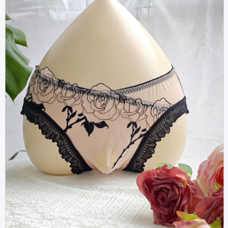 Embroidery Knit - Men's Elegant Embroidery Lace Briefs Convex