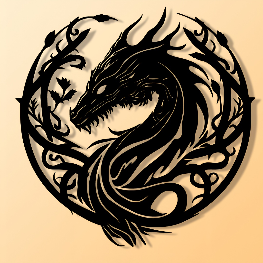 Ancient Zodiac Dragon Wall Art - Embroidery Garden のレビューと価格