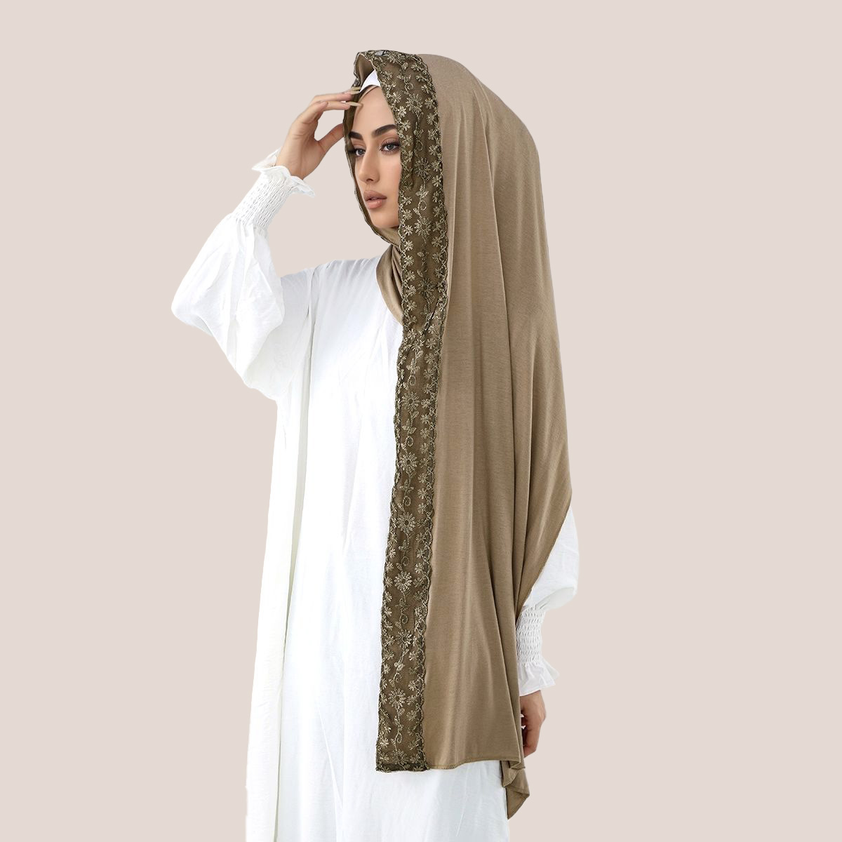 Lace Embroidery Cotton Jersey  - Embroidery Jersey のレビューと価格
