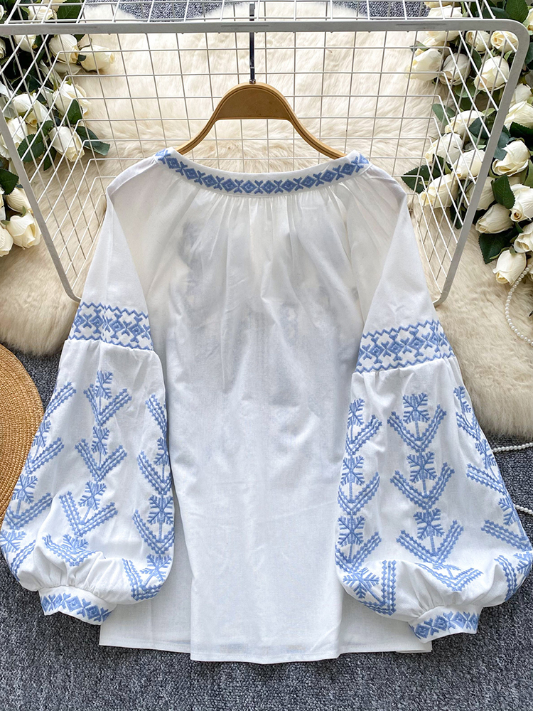 Women Blouse Embroidery Autumn - Embroidery Jersey のレビューと価格
