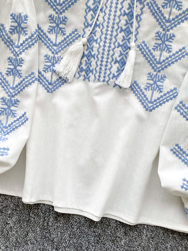 Women Blouse Embroidery Autumn - Embroidery Jersey のレビューと価格