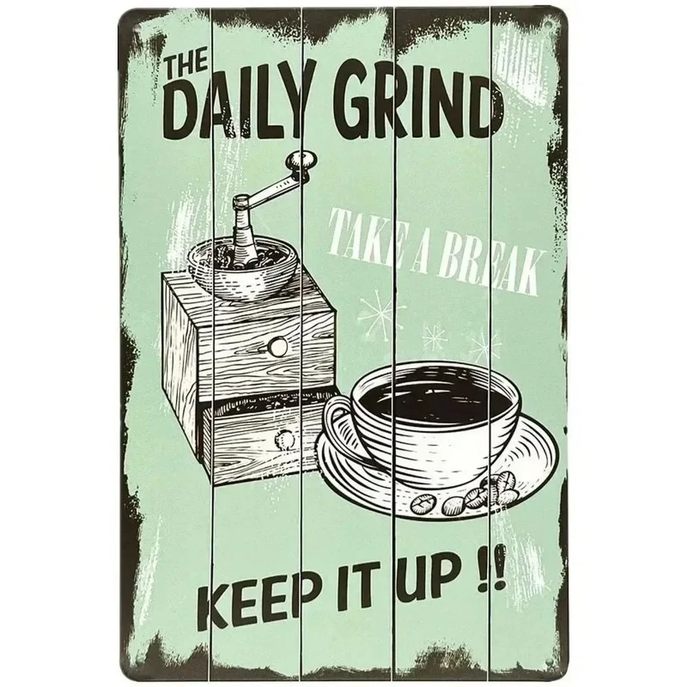 Plaque Metal Signs Drink Coffe - Embroidery Garden のレビューと価格
