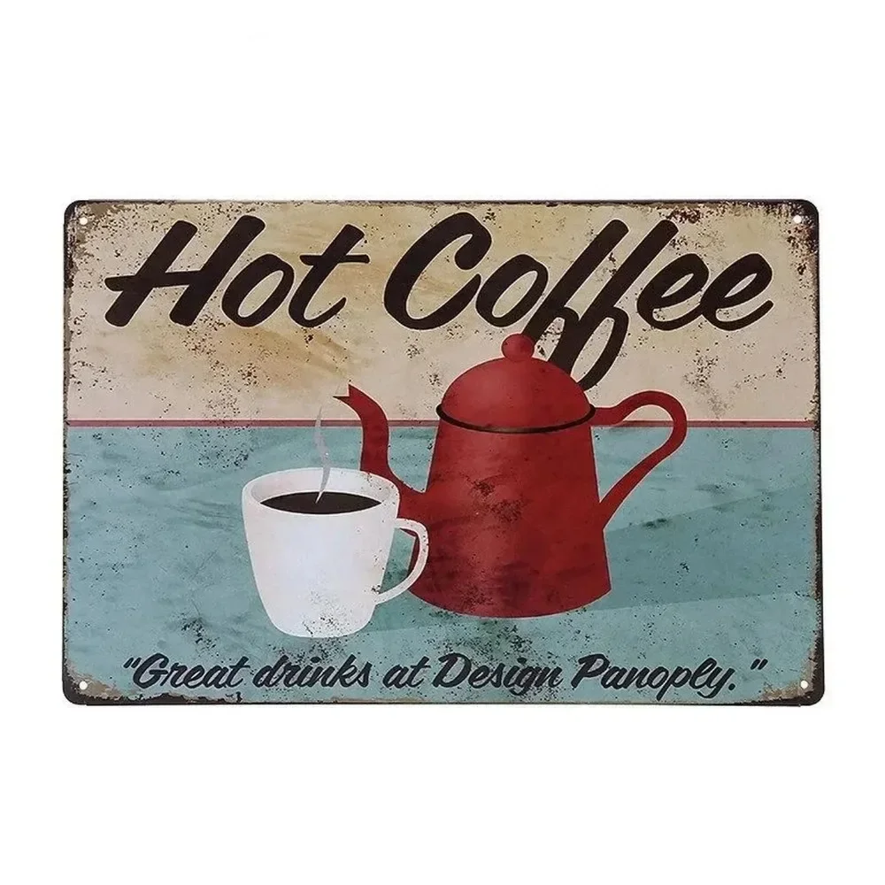 Plaque Metal Signs Drink Coffe - Embroidery Garden のレビューと価格