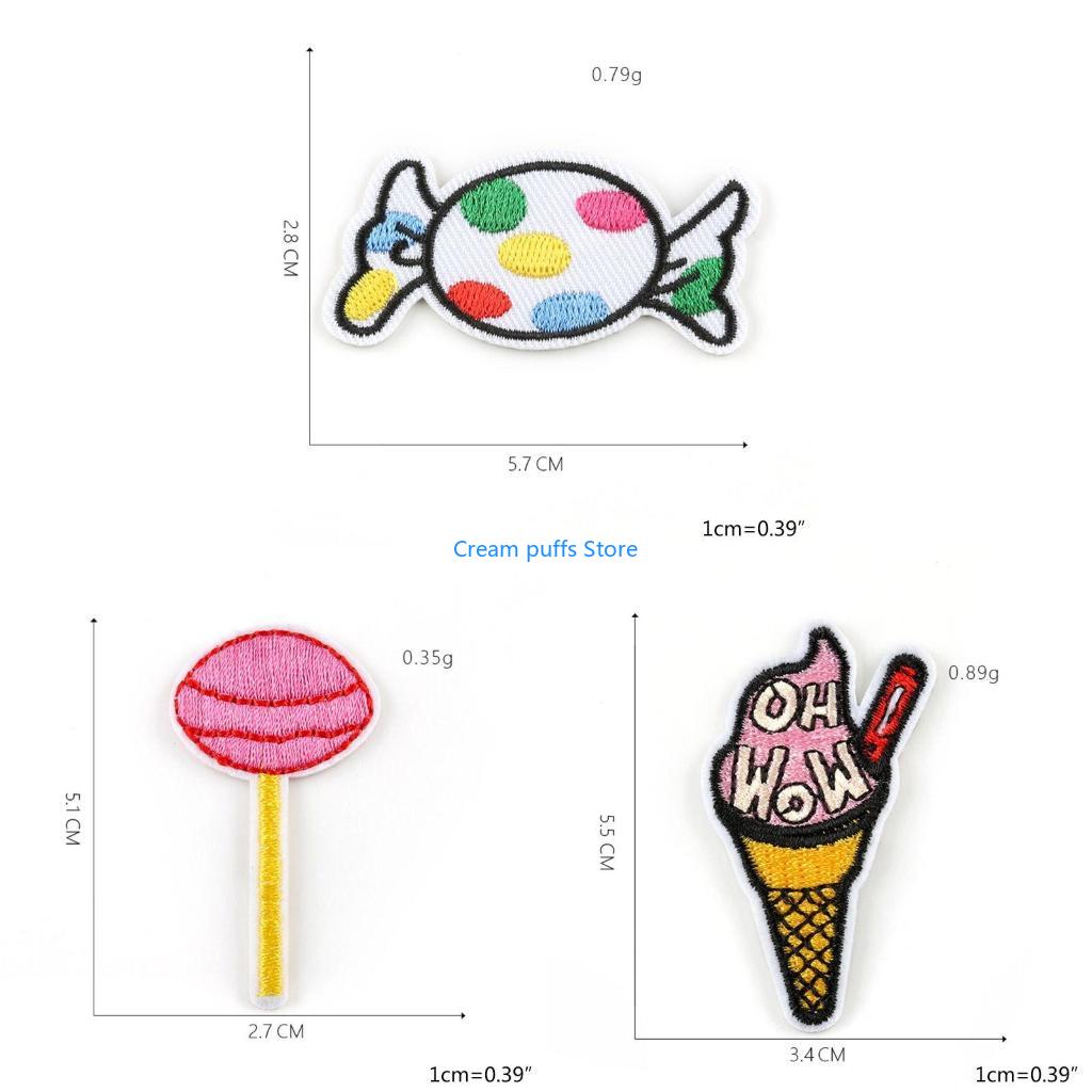 50LE 20Pcs Cartoon Lollipop Ic - Embroidery Cream のレビューと価格