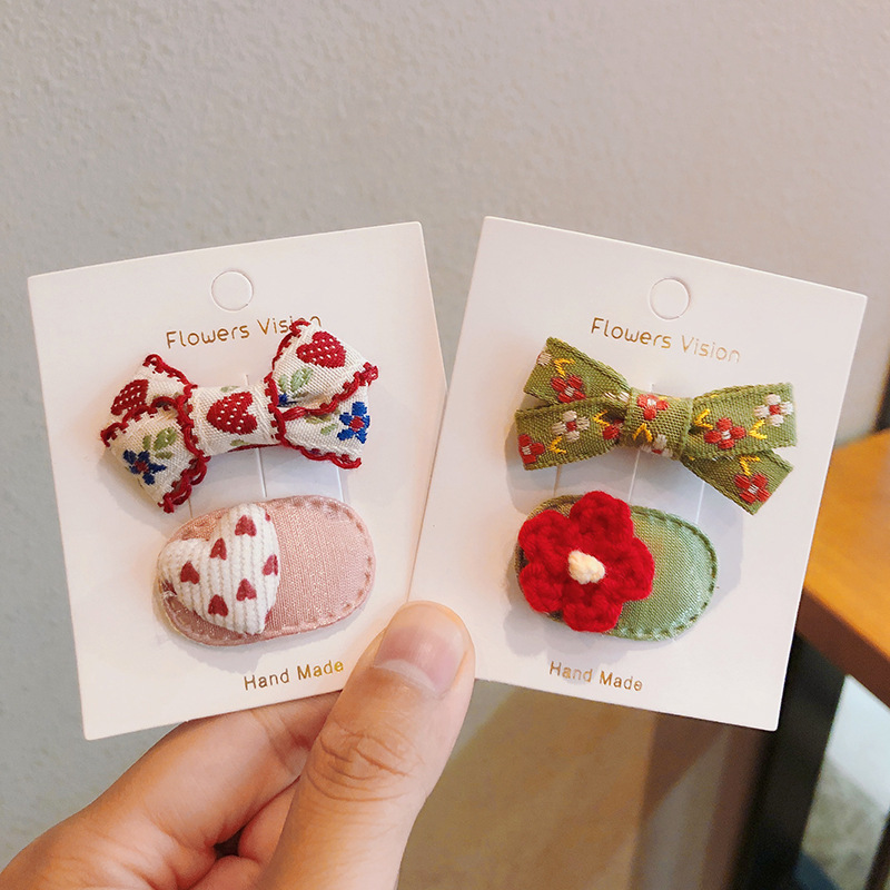2pcs/lot Children Hair Pins Fl - Embroidery Love のレビューと価格