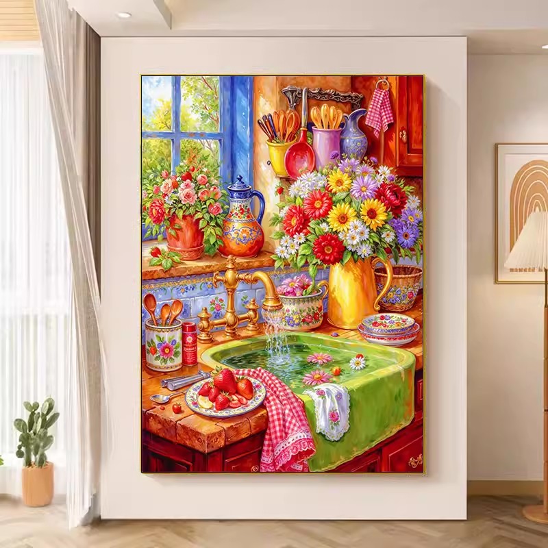 9ct 75x90cm Flower Kitchen Emb - Embroidery Kitchen のレビューと価格