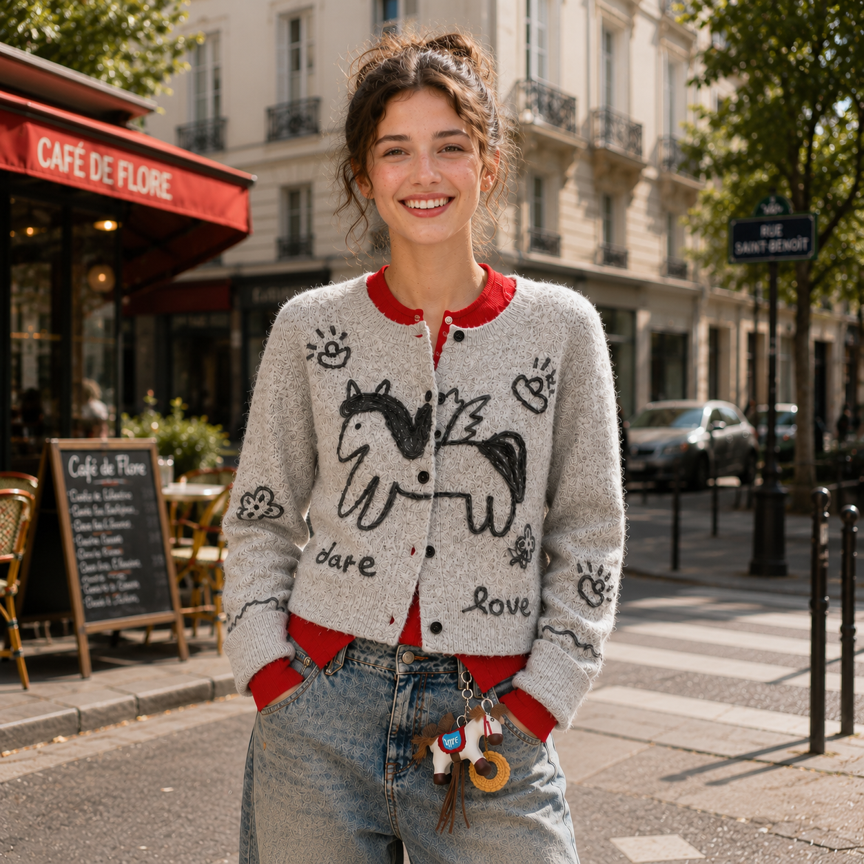 Stylish and versatile, this un - Embroidery Horse のレビューと価格