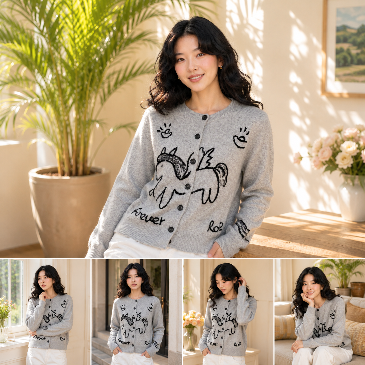 Stylish and versatile, this un - Embroidery Horse のレビューと価格
