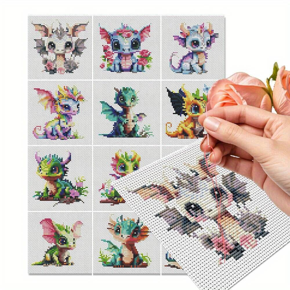 12Pcs Dragon Cross Stitch 11CT - Embroidery X Stitch のレビューと価格