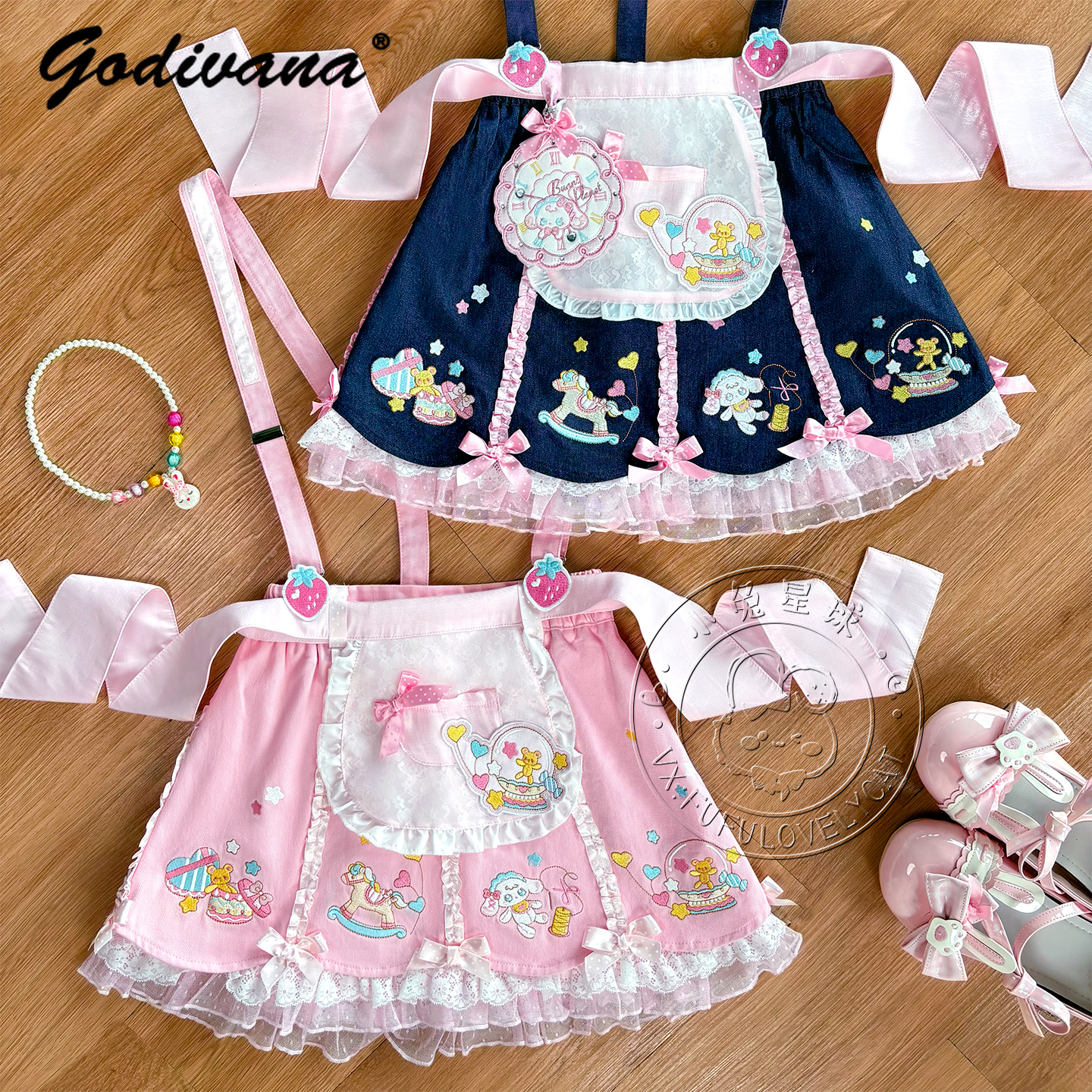 Lolita Daughters Clothes Cute  - Embroidery Apron のレビューと価格