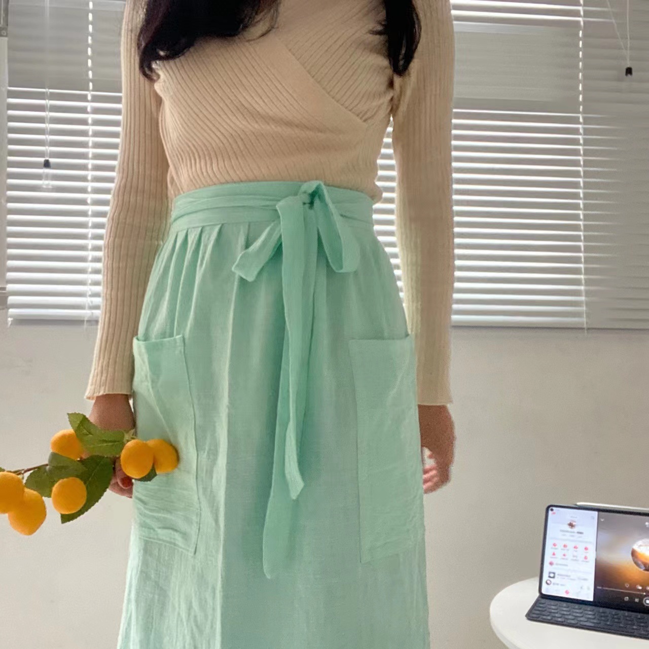 Korean Version Cotton and Line - Embroidery Apron のレビューと価格