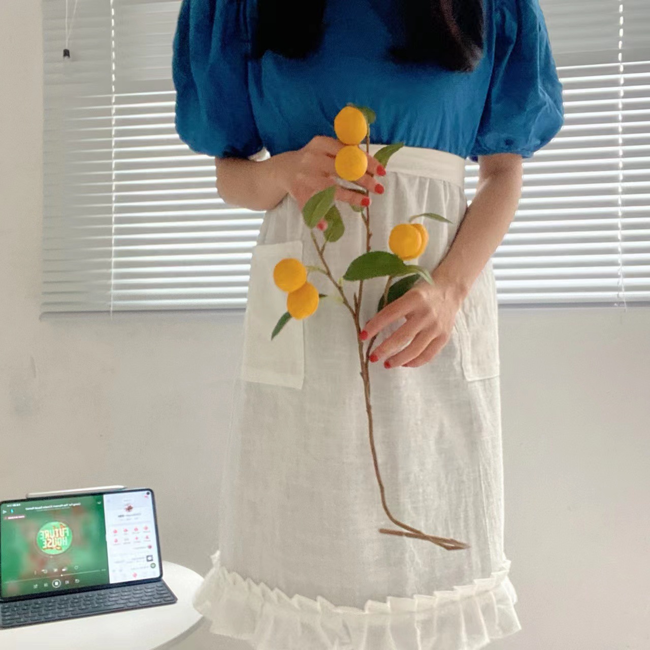 Korean Version Cotton and Line - Embroidery Apron のレビューと価格