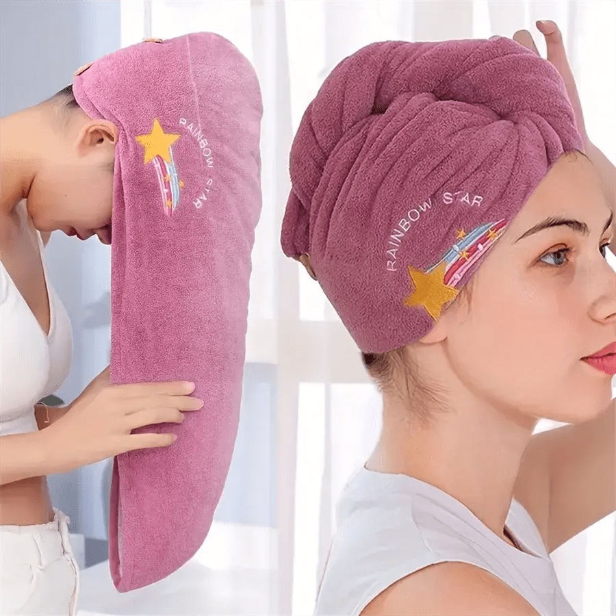 Quick-Dry Coral Fleece Hair To - Embroidery Towel のレビューと価格