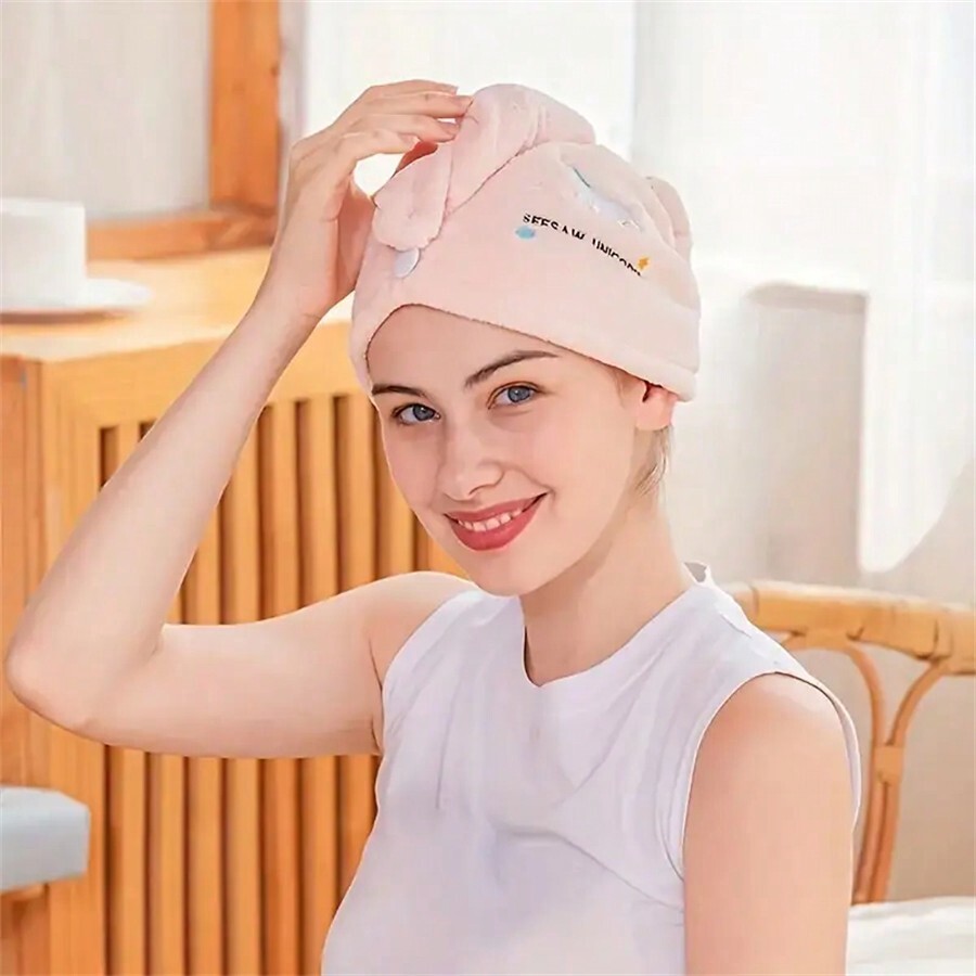 Quick-Dry Coral Fleece Hair To - Embroidery Towel のレビューと価格