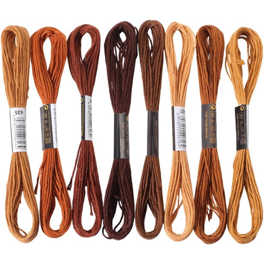 8 Skeins 6 Strands Brown Embro - Embroidery Computer のレビューと価格