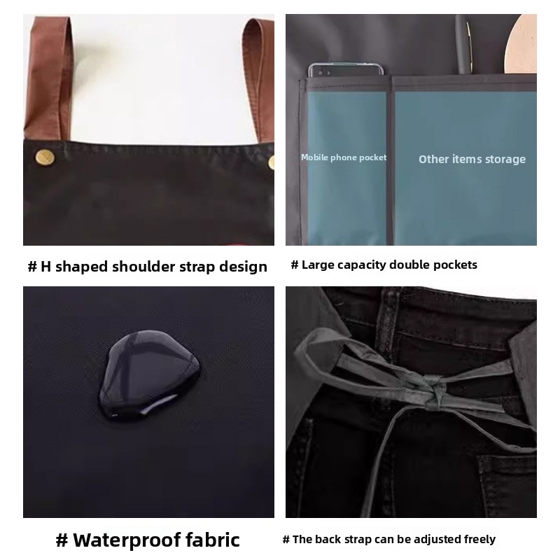 Kitchen Waterproof And Oil-res - Embroidery Apron のレビューと価格