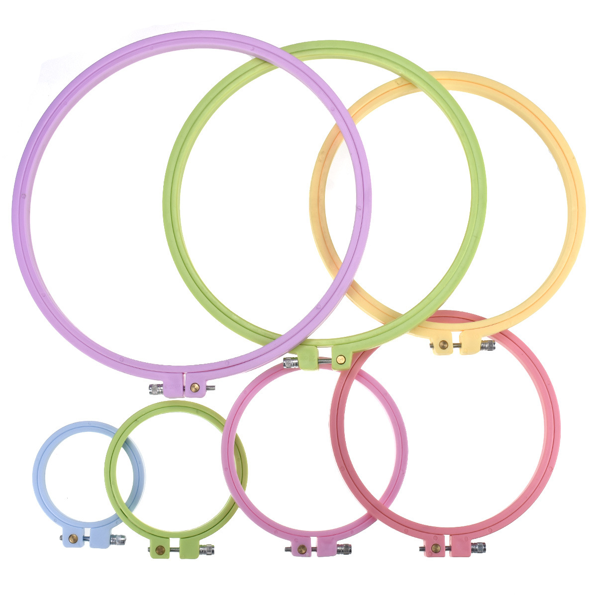 1/7pcs 7-25cm Plastic Embroide - Embroidery Frame のレビューと価格