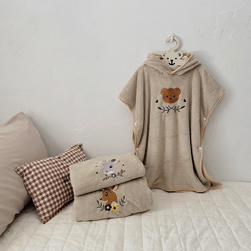 Children's Coral Fleece Cloaks - Embroidery Towel のレビューと価格