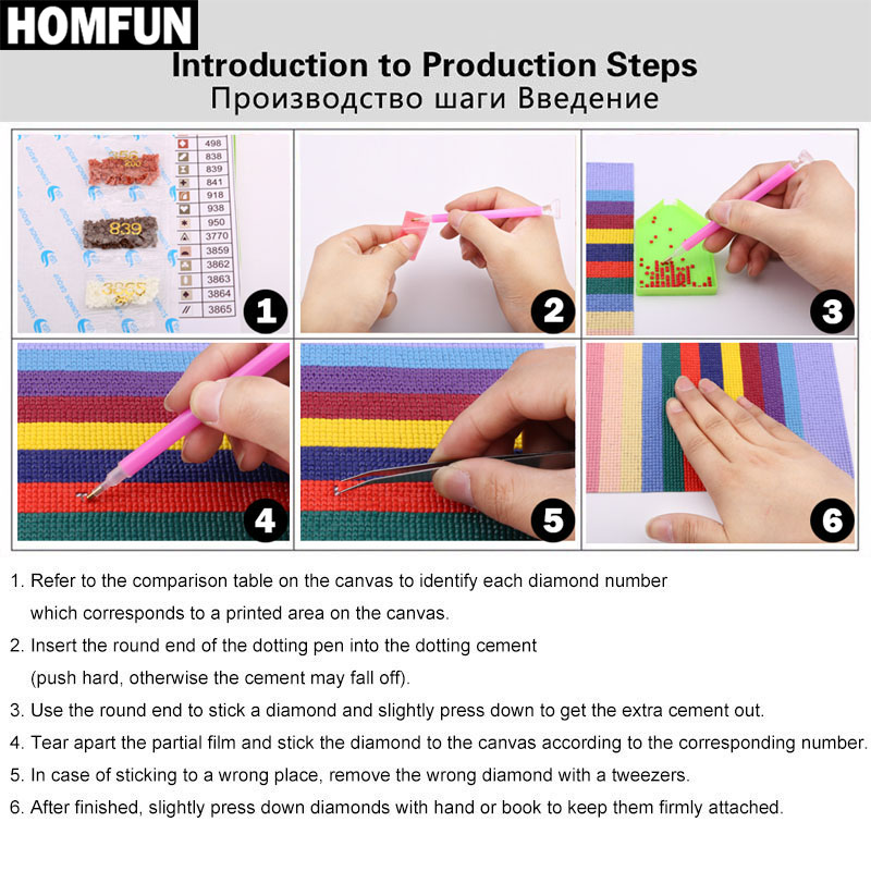 HOMFUN Full Diamond Embroidery - Embroidery Cross Stitch Patterns のレビューと価格