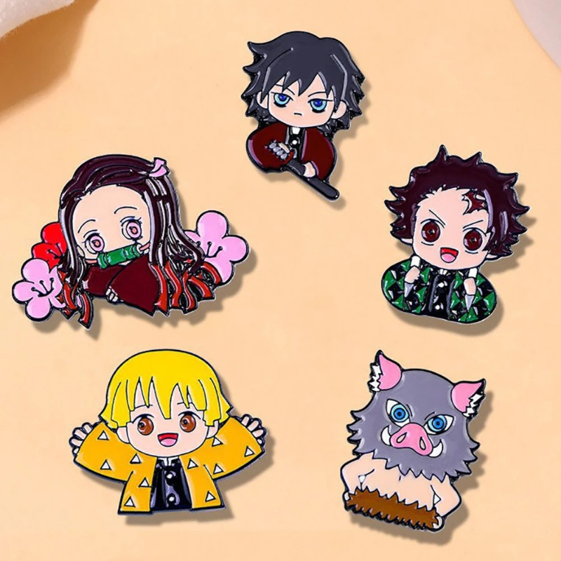 Cute Cartoon Demon Slayer Anim - Embroidery Textile のレビューと価格