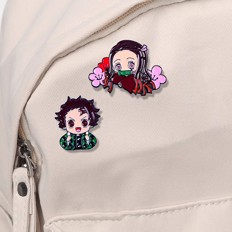 Cute Cartoon Demon Slayer Anim - Embroidery Textile のレビューと価格