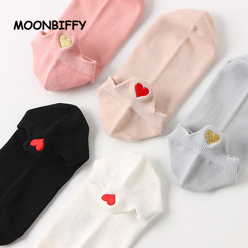 Love Heart Women Socks Embroid - Embroidery Love のレビューと価格