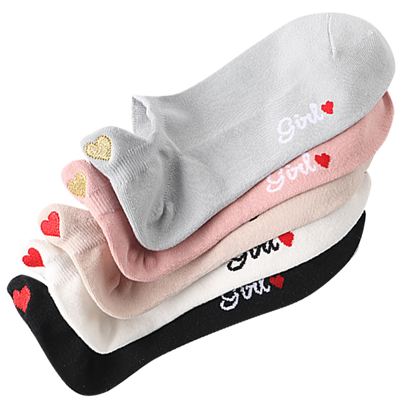 Love Heart Women Socks Embroid - Embroidery Love のレビューと価格