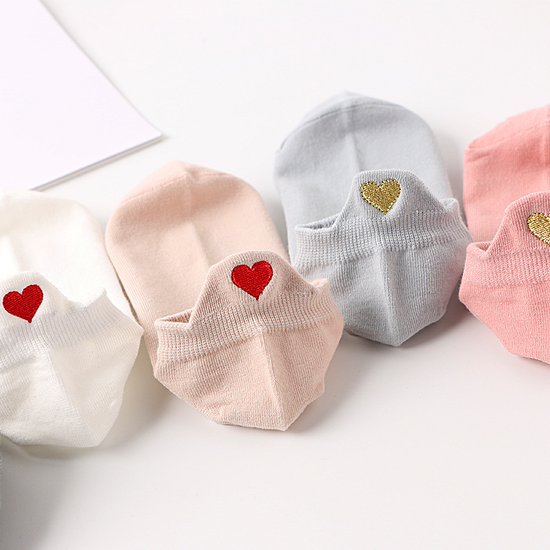 Love Heart Women Socks Embroid - Embroidery Love のレビューと価格