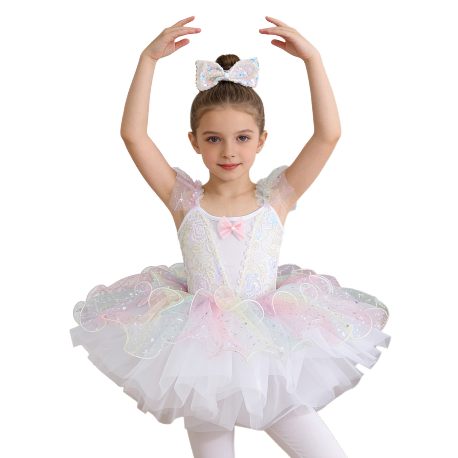 Kids Girls Ballet Dance Dress  - Embroidery Jersey のレビューと価格