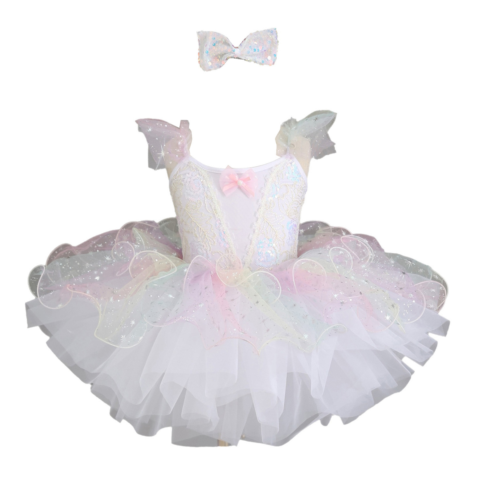 Kids Girls Ballet Dance Dress  - Embroidery Jersey のレビューと価格