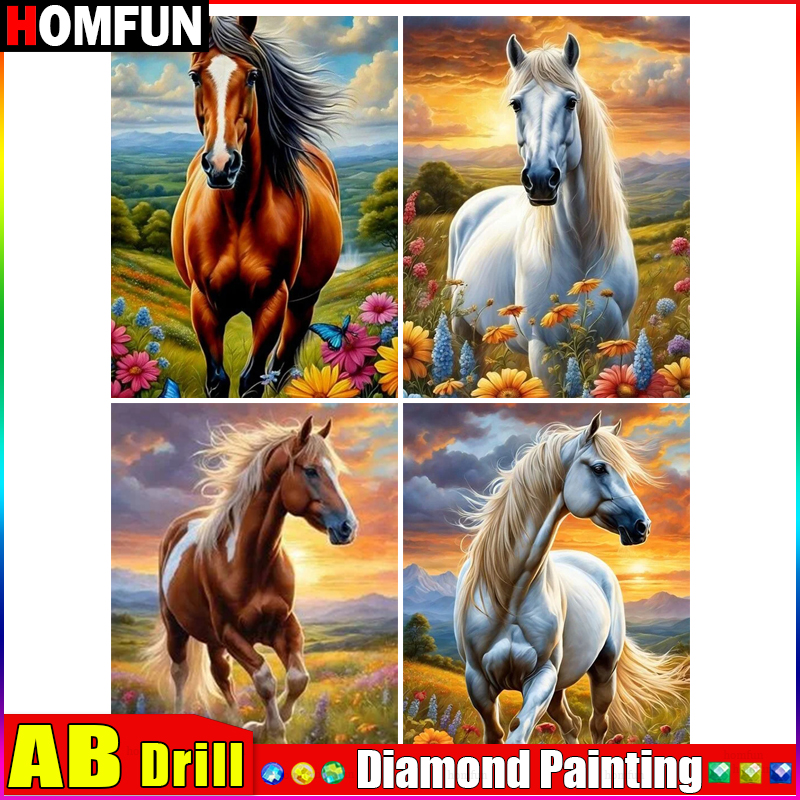 HOMFUN AB Diamond Painting Cro - Embroidery Horse のレビューと価格