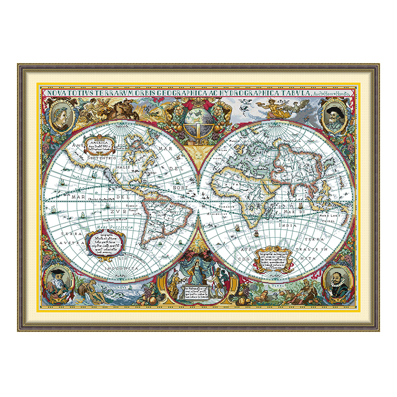 World Map Patterns Counted Cro - Embroidery X Stitch のレビューと価格