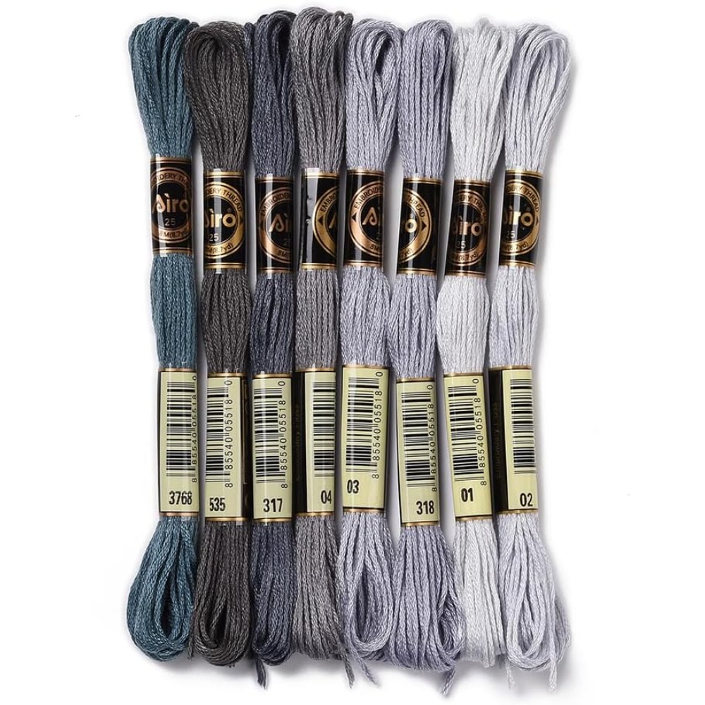 8 Skeins 70 Yards Grey Friends - Embroidery Computer のレビューと価格