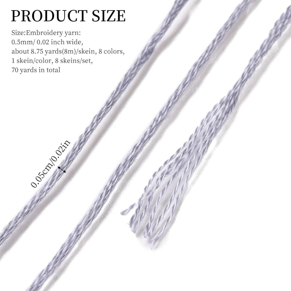 8 Skeins 70 Yards Grey Friends - Embroidery Computer のレビューと価格